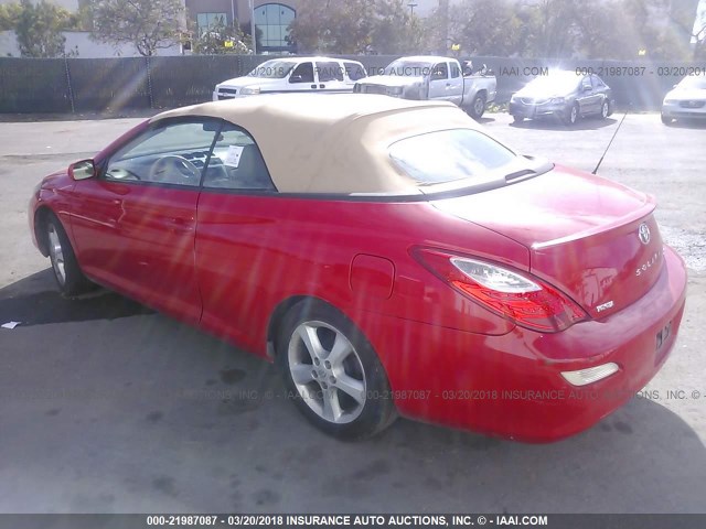 4T1FA38P27U128975 - 2007 TOYOTA CAMRY SOLARA SE/SLE წითელი ფოტო 3