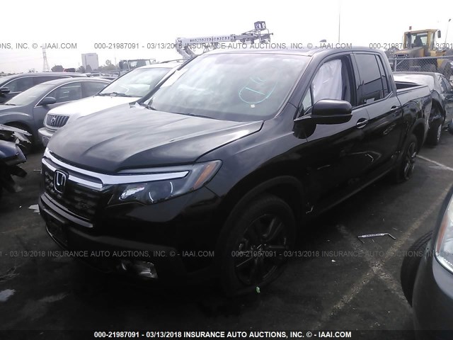 5FPYK2F17HB008075 - 2017 HONDA RIDGELINE SPORT BLACK photo 2