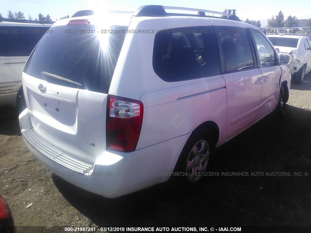 KNDMB233766075779 - 2006 KIA SEDONA EX/LX WHITE photo 4