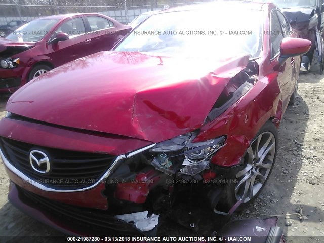 JM1GJ1W55F1191535 - 2015 MAZDA 6 GRAND TOURING RED photo 6