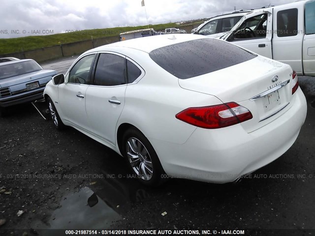 JN1EY1AP9CM910908 - 2012 INFINITI M35H WHITE photo 3