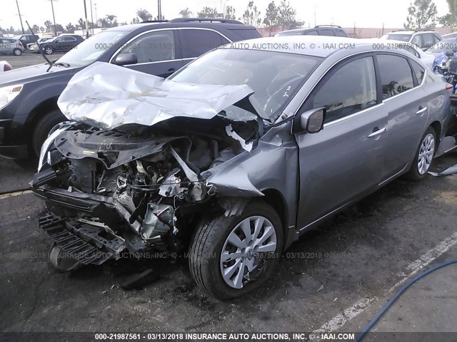 3N1AB7AP5EL687136 - 2014 NISSAN SENTRA S/SV/SR/SL SILVER photo 2