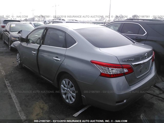 3N1AB7AP5EL687136 - 2014 NISSAN SENTRA S/SV/SR/SL SILVER photo 3