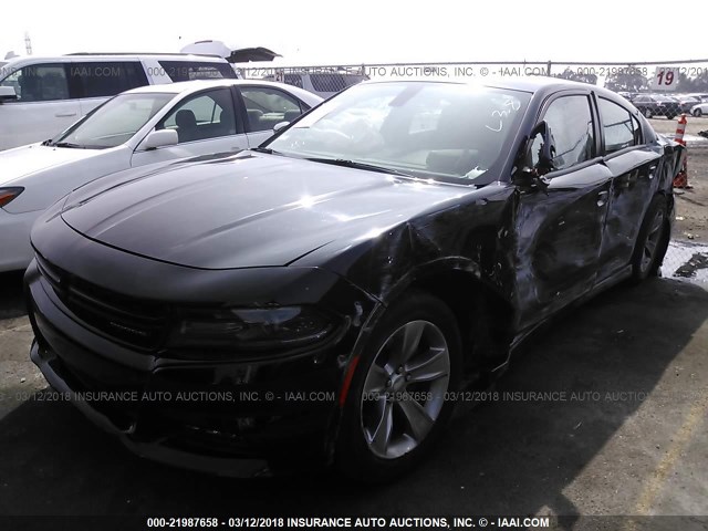 2C3CDXHG1HH569396 - 2017 DODGE CHARGER SXT BLACK photo 2