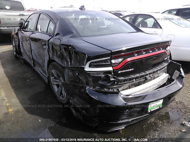 2C3CDXHG1HH569396 - 2017 DODGE CHARGER SXT BLACK photo 3