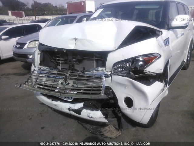 JN8AZ2NF6E9551947 - 2014 INFINITI QX80 WHITE photo 6