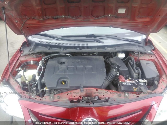 2T1BU4EE6BC567377 - 2011 TOYOTA COROLLA S/LE RED photo 10