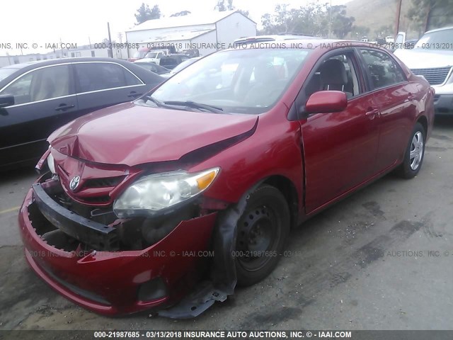 2T1BU4EE6BC567377 - 2011 TOYOTA COROLLA S/LE RED photo 2