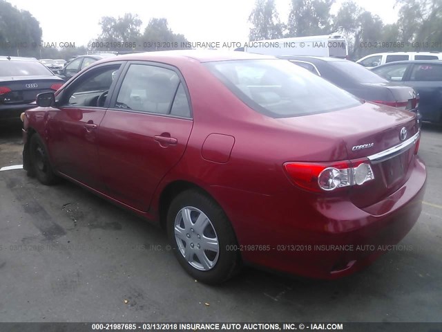 2T1BU4EE6BC567377 - 2011 TOYOTA COROLLA S/LE RED photo 3