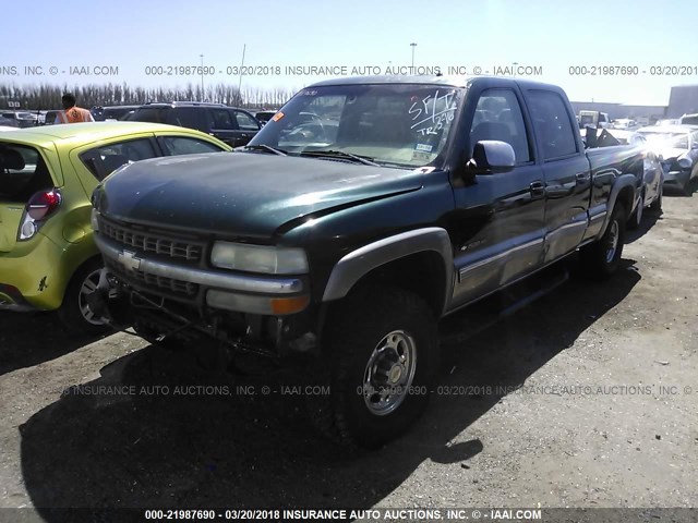 1GCGK13U11F145740 - 2001 CHEVROLET SILVERADO K1500 HEAVY DUTY GREEN photo 2