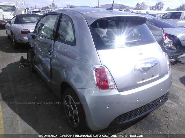 3C3CFFGE4GT170251 - 2016 FIAT 500 ELECTRIC SILVER photo 3