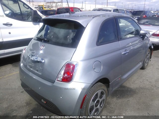 3C3CFFGE4GT170251 - 2016 FIAT 500 ELECTRIC SILVER photo 4