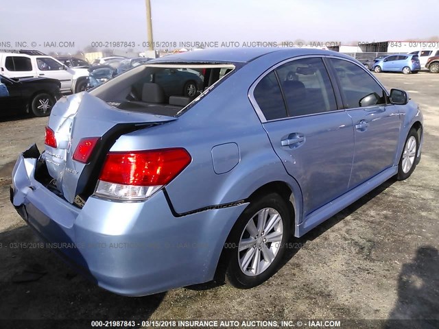 4S3BMCC63A3231697 - 2010 SUBARU LEGACY 2.5I PREMIUM Light Blue photo 4