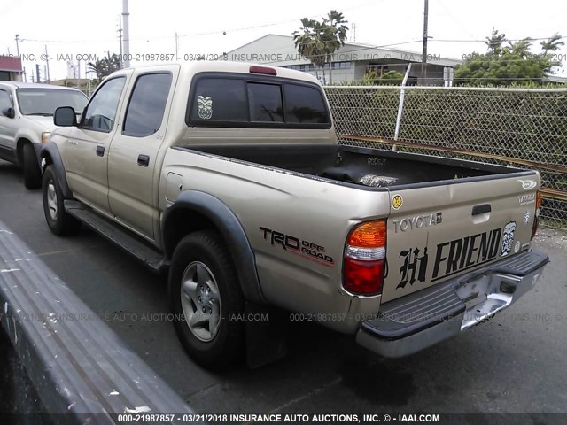 5TEGN92N73Z286897 - 2003 TOYOTA TACOMA DOUBLE CAB PRERUNNER GOLD photo 3