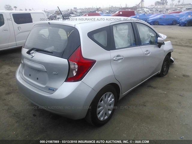 3N1CE2CP6GL395773 - 2016 NISSAN VERSA NOTE S/S PLUS/SV/SL/SR SILVER photo 4