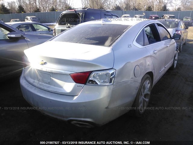 2G1165S37F9112681 - 2015 CHEVROLET IMPALA LTZ SILVER photo 4