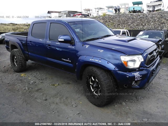 5TFMU4FN4EX023747 - 2014 TOYOTA TACOMA DOUBLE CAB LONG BED BLUE photo 1