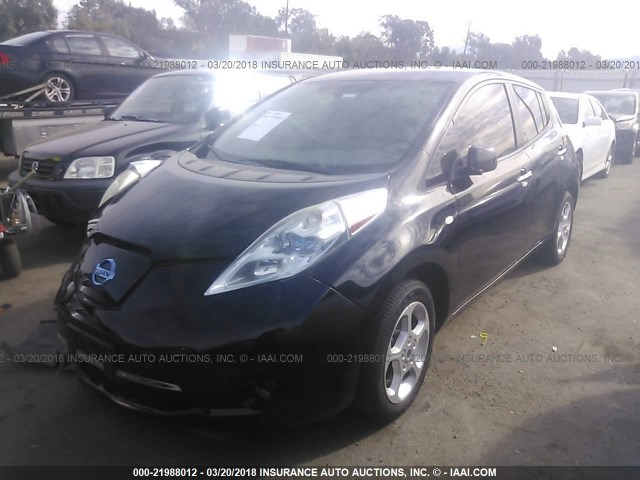 JN1AZ0CP7BT002206 - 2011 NISSAN LEAF SV/SL BLACK photo 2