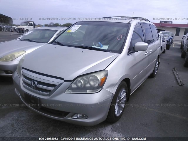 5FNRL38857B041696 - 2007 HONDA ODYSSEY TOURING SILVER photo 2