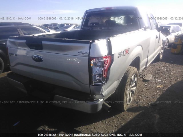 1FTEX1CP0HKE20728 - 2017 FORD F150 SUPER CAB SILVER photo 4