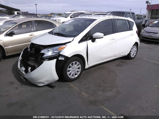 3N1CE2CP3FL350563 - 2015 NISSAN VERSA NOTE S/S PLUS/SV/SL/SR WHITE photo 2