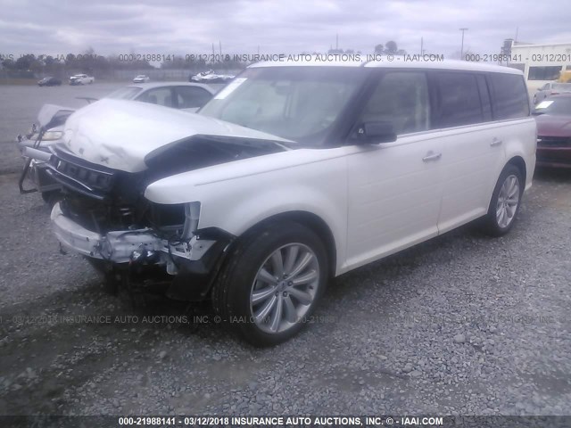 2FMGK5C85FBA11716 - 2015 FORD FLEX SEL WHITE photo 2