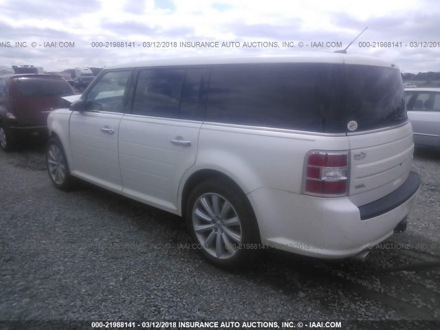 2FMGK5C85FBA11716 - 2015 FORD FLEX SEL WHITE photo 3