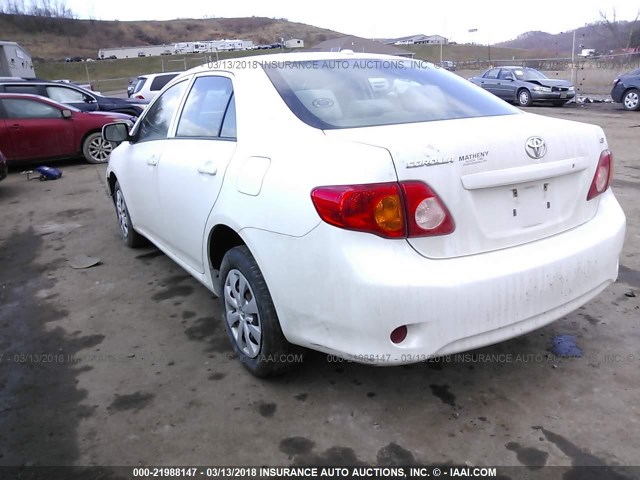 2T1BU40E99C173423 - 2009 TOYOTA COROLLA S/LE/XLE WHITE photo 3