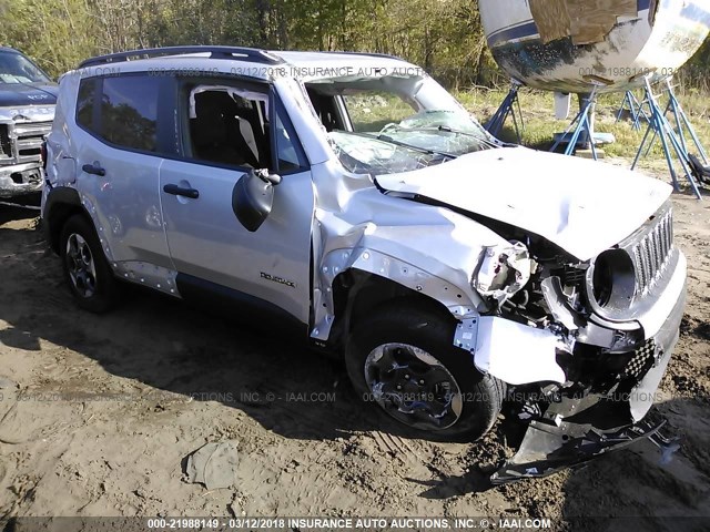 ZACCJBAB7HPG30058 - 2017 JEEP RENEGADE SPORT Արծաթագույն լուսանկար 1