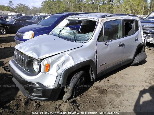 ZACCJBAB7HPG30058 - 2017 JEEP RENEGADE SPORT Արծաթագույն լուսանկար 2