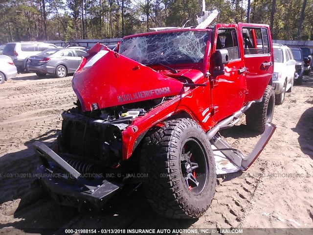 1C4HJWDG4CL114516 - 2012 JEEP WRANGLER UNLIMITE SPORT RED photo 2