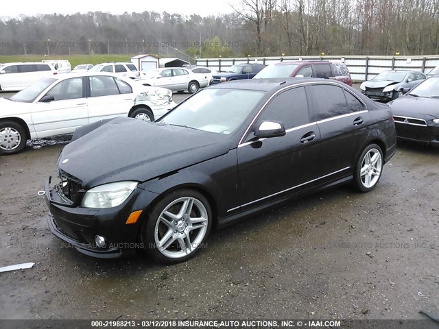 WDDGF56X69R047756 - 2009 MERCEDES-BENZ C 350 BLACK photo 2