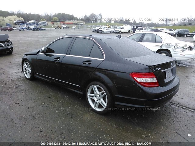 WDDGF56X69R047756 - 2009 MERCEDES-BENZ C 350 BLACK photo 3