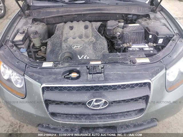 5NMSG13D27H105450 - 2007 HYUNDAI SANTA FE GLS GREEN photo 10