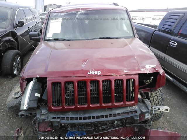1J8HG48N66C230549 - 2006 JEEP COMMANDER RED photo 6