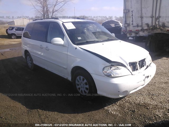 KNDUP132756729679 - 2005 KIA SEDONA EX/LX WHITE photo 1