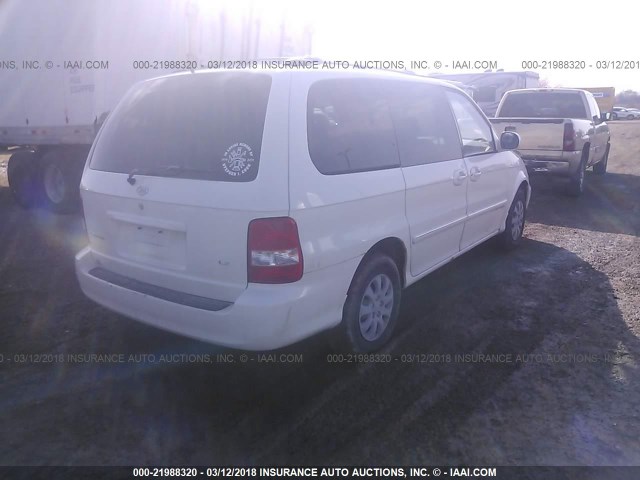 KNDUP132756729679 - 2005 KIA SEDONA EX/LX WHITE photo 4