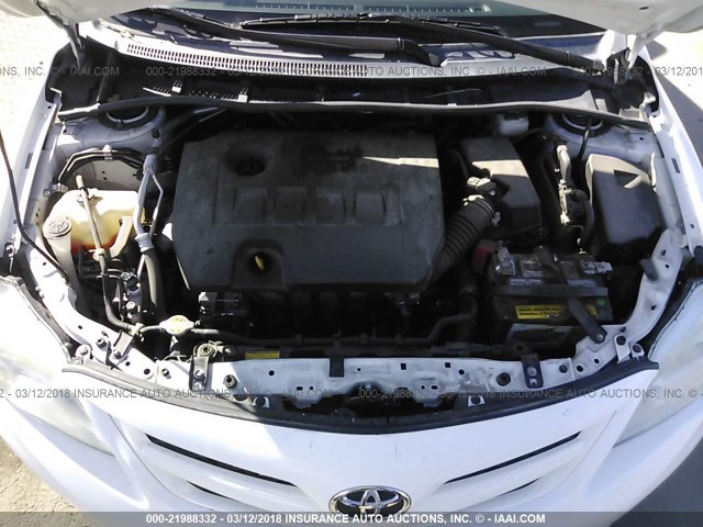 2T1BU4EE0BC562501 - 2011 TOYOTA COROLLA S/LE WHITE photo 10