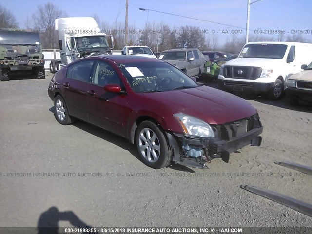 1N4BA41E37C823057 - 2007 NISSAN MAXIMA SE/SL RED photo 1