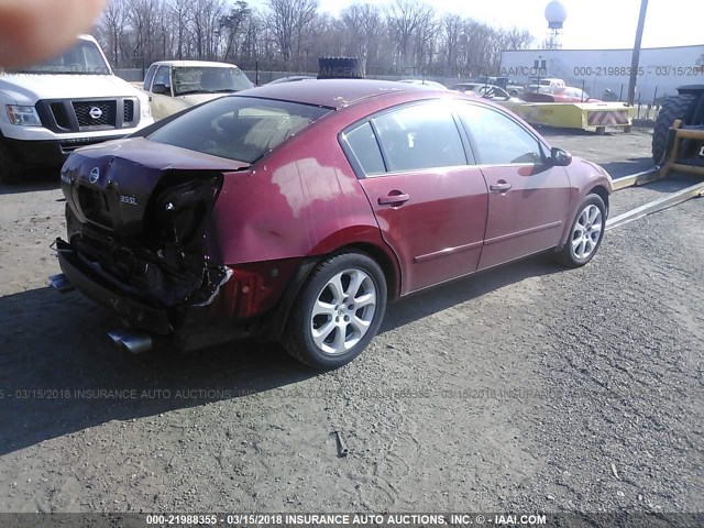 1N4BA41E37C823057 - 2007 NISSAN MAXIMA SE/SL RED photo 4