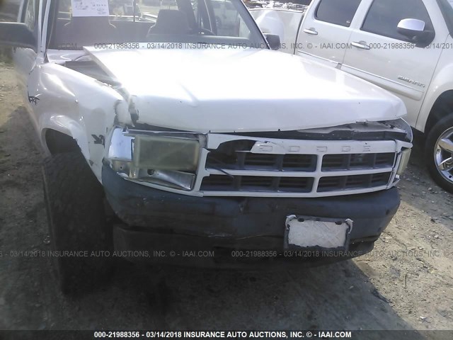 1B7GL23X6TS566571 - 1996 DODGE DAKOTA WHITE photo 6