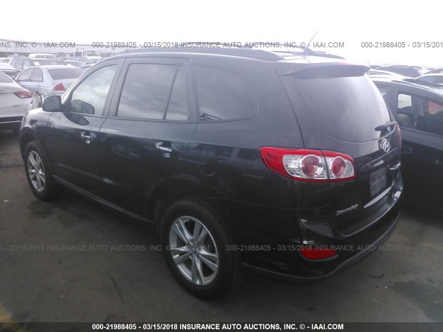 5XYZKDAG5CG103563 - 2012 HYUNDAI SANTA FE LIMITED BLACK photo 3