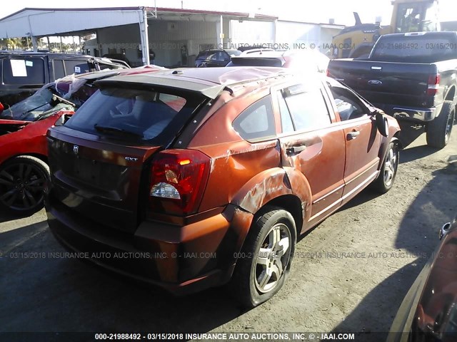 1B3HB48B48D779662 - 2008 DODGE CALIBER SXT ORANGE photo 4