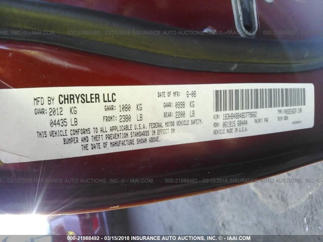 1B3HB48B48D779662 - 2008 DODGE CALIBER SXT ORANGE photo 9