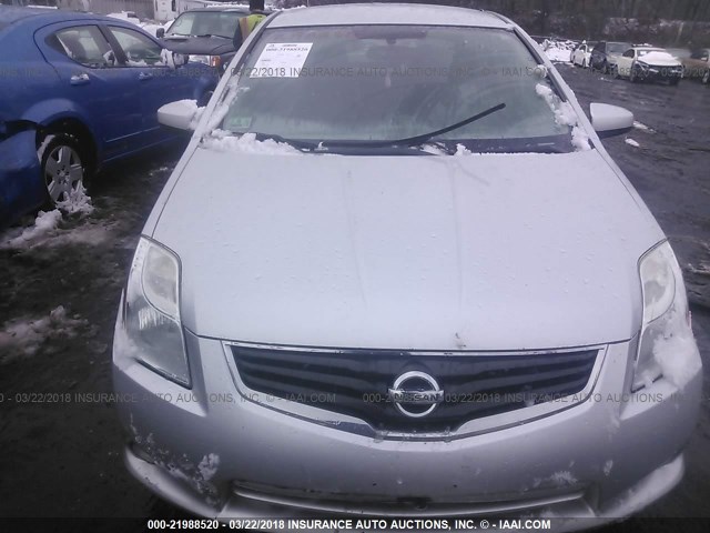 3N1AB6AP0CL705453 - 2012 NISSAN SENTRA 2.0/2.0S/SR/2.0SL SILVER photo 6