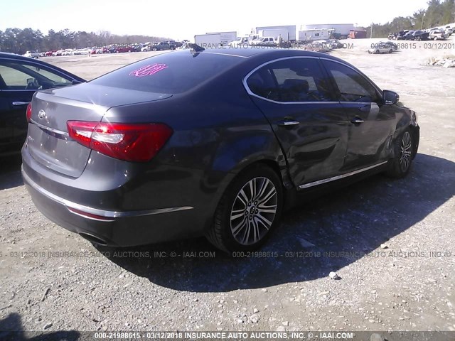 KNALN4D70E5163185 - 2014 KIA CADENZA PREMIUM/LIMITED GRAY photo 4