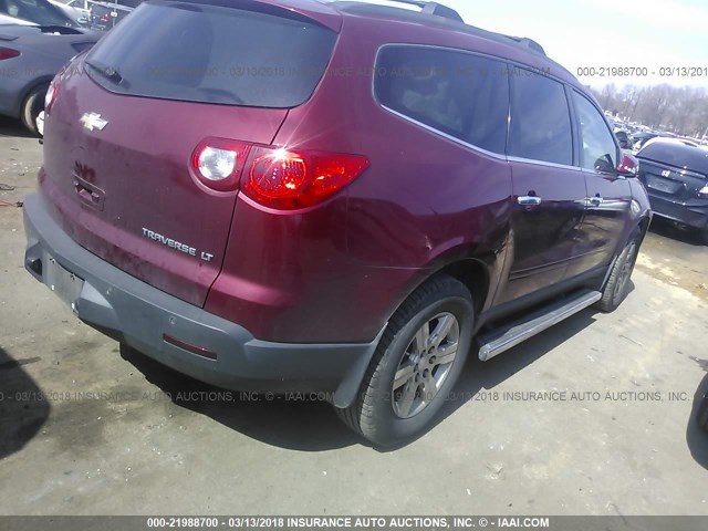 1GNKRGED4BJ325371 - 2011 CHEVROLET TRAVERSE LT BURGUNDY photo 4