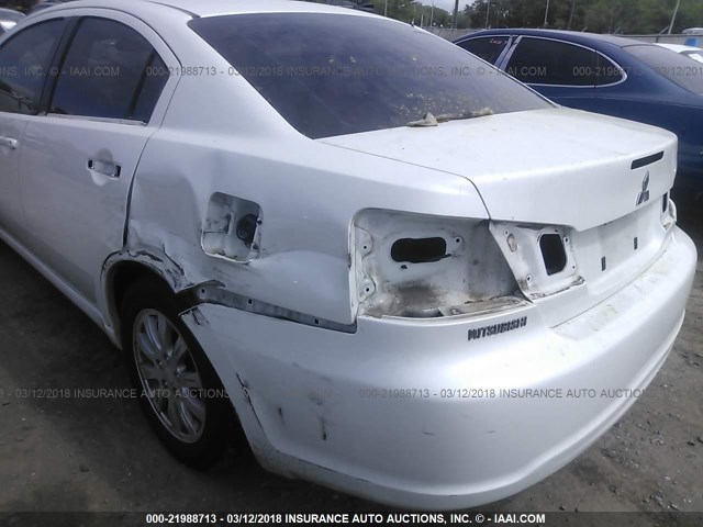 4A32B2FF5CE019500 - 2012 MITSUBISHI GALANT FE WHITE photo 6