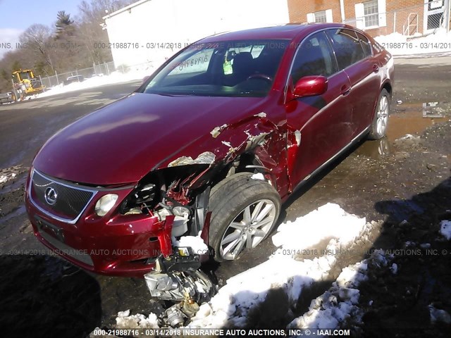 JTHCH96S360011603 - 2006 LEXUS GS GENERATION 200 300 BURGUNDY photo 2