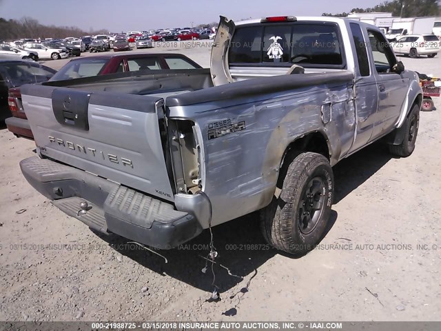 1N6ED26T34C450475 - 2004 NISSAN FRONTIER KING CAB XE V6 SILVER photo 4